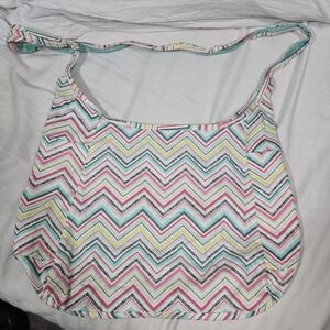 31 Thirty One Multicolored Shouder Bag Chevron 3 Open Pockets Reversible